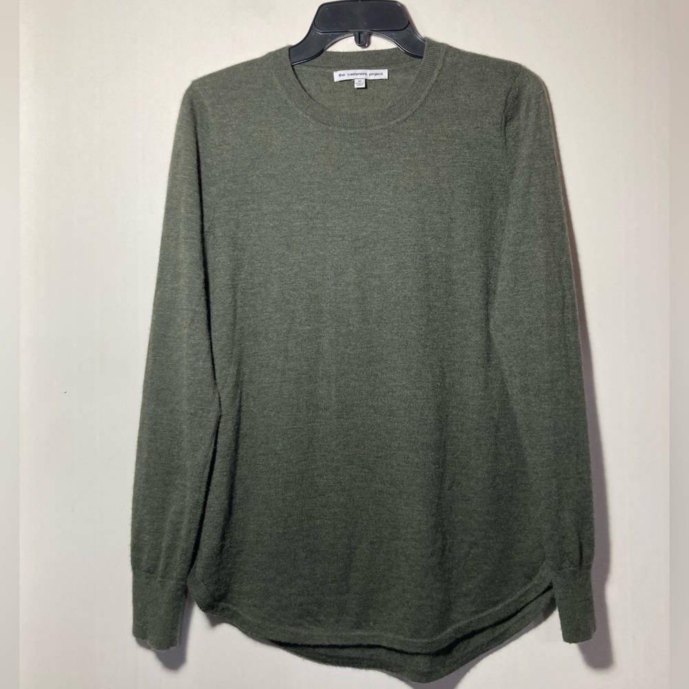 The Cashmere Project Crew Neck Lightweight Sweater Curved Hem/Side Slits Medium